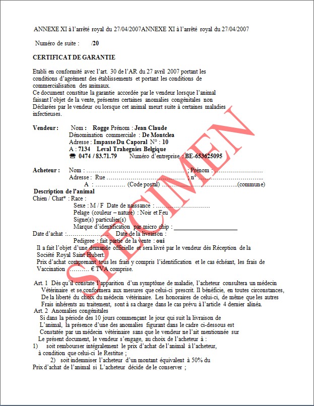 Garentie De Montclea